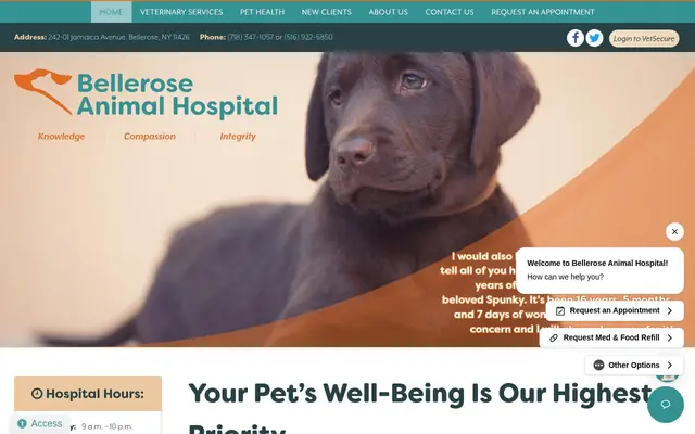 Homepage of Bellerose Animal Hospital – cat vet in Bellerose, NY