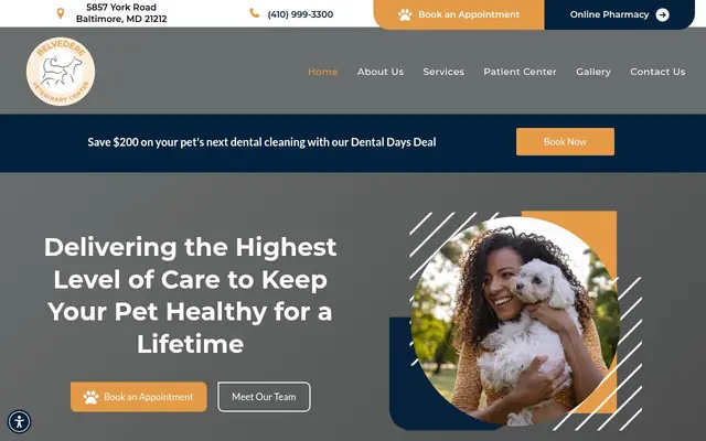 Homepage of Belvedere Veterinary Center – cat vet in Baltimore, MD