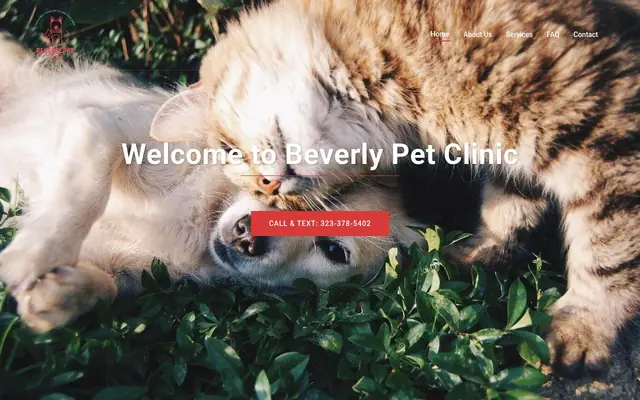 Homepage of Beverly Pet Clinic – cat vet in Los Angeles, CA