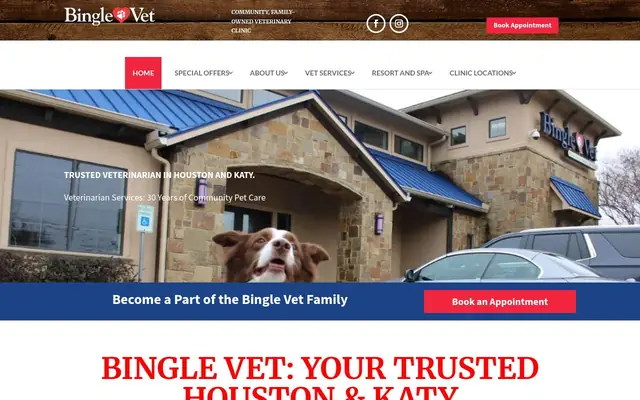 Homepage of Bingle Veterinary Clinic – cat vet in Houston, TX