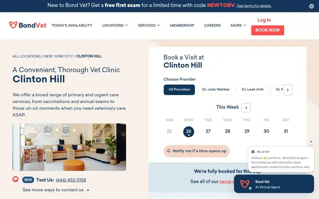 Homepage of Bond Vet - Clinton Hill – cat vet in Brooklyn, NY