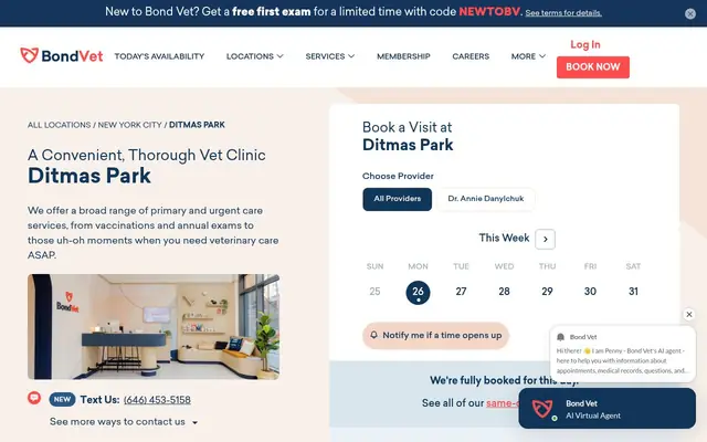 Homepage of Bond Vet - Ditmas Park – cat vet in Brooklyn, NY