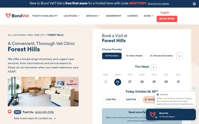 Homepage of Bond Vet - Forest Hills – cat vet in Queens, NY