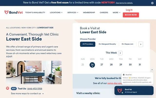 Homepage of Bond Vet - Lower East Side – cat vet in New York, NY