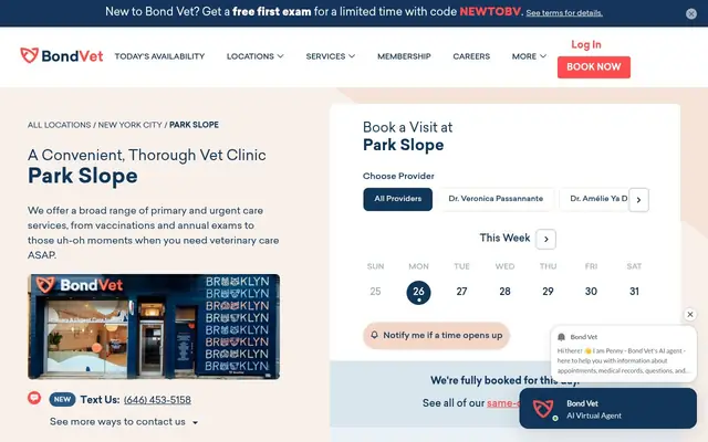 Homepage of Bond Vet - Park Slope – cat vet in Brooklyn, NY