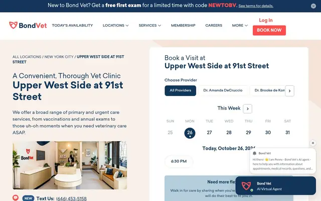 Homepage of Bond Vet - Upper West Side at 91st Street – cat vet in New York, NY