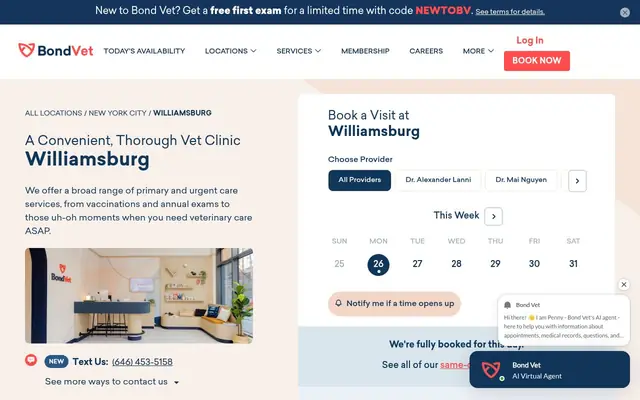Homepage of Bond Vet - Williamsburg – cat vet in Brooklyn, NY