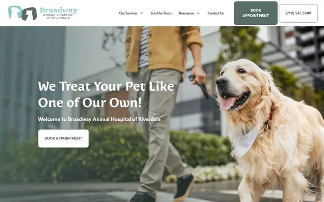 Homepage of Broadway Animal Hospital of Riverdale – cat vet in Bronx, NY