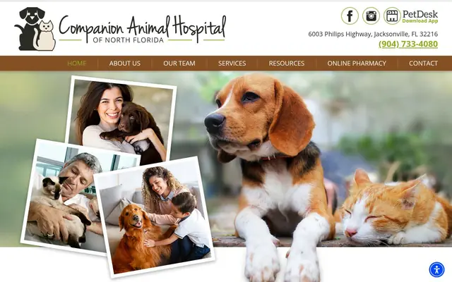 Homepage of Companion Animal Hospital of North Florida – cat vet in Jacksonville, FL