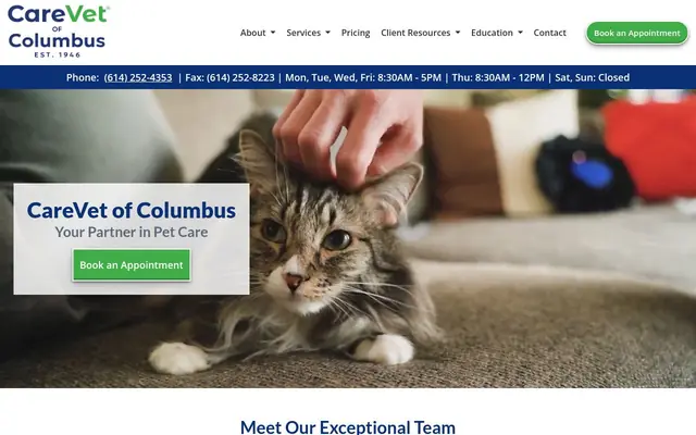 Homepage of CareVet of Columbus – cat vet in Columbus, OH