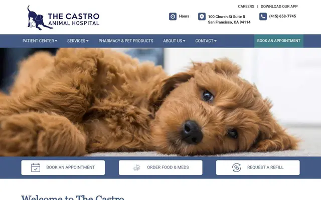 Homepage of The Castro Animal Hospital – cat vet in San Francisco, CA