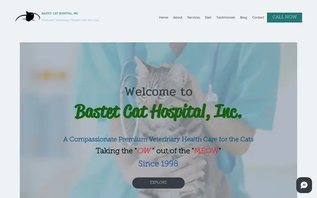 Homepage of Bastet Cat Hospital, inc. – cat vet in Burbank, CA