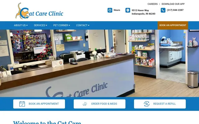 Homepage of Cat Care Clinic – cat vet in Indianapolis, IN