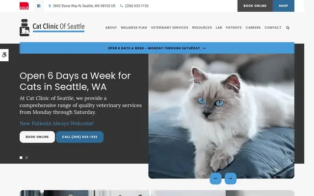 Homepage of Cat Clinic of Seattle – cat vet in Seattle, WA