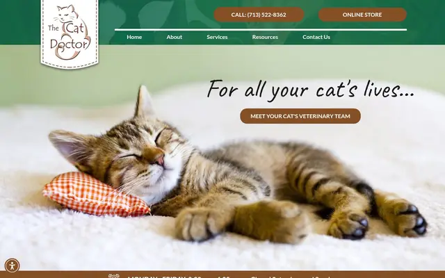 Homepage of The Cat Doctor – cat vet in Houston, TX