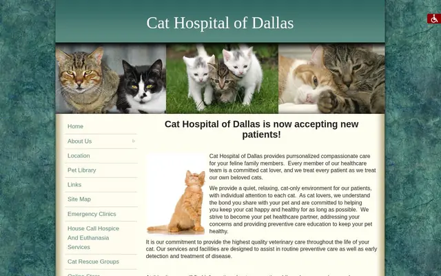 Homepage of Cat Hospital of Dallas – cat vet in Dallas, TX