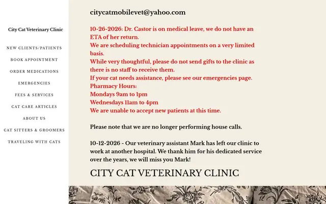 Homepage of City Cat Vet Clinic – cat vet in Seattle, WA