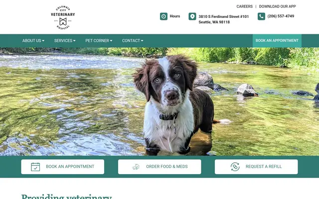 Homepage of Columbia City Veterinary Hospital – cat vet in Seattle, WA