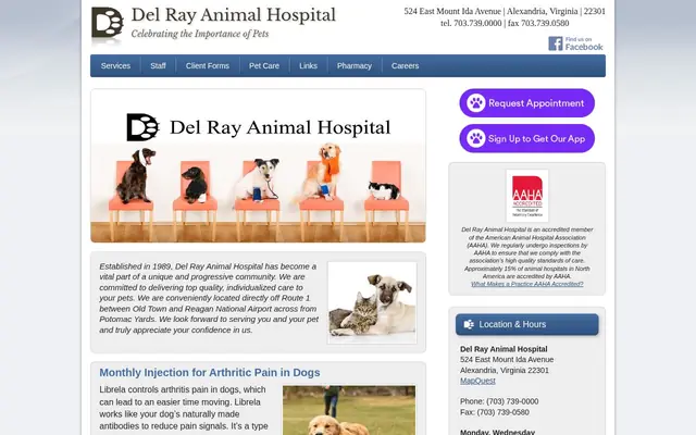 Homepage of Del Ray Animal Hospital – cat vet in Alexandria, VA