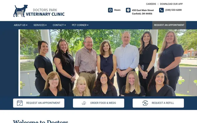 Homepage of Doctors Park Veterinary Clinic – cat vet in Canfield, OH
