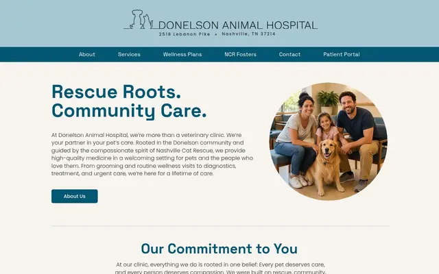Homepage of Donelson Animal Hospital – cat vet in Nashville, TN