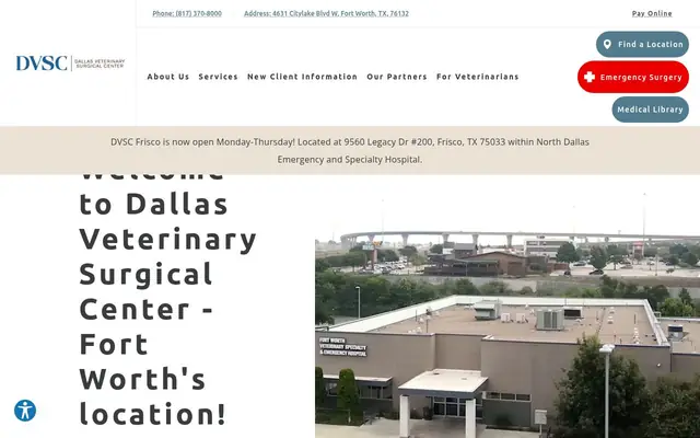 Homepage of Dallas Veterinary Surgical Center (DVSC) - Fort Worth – cat vet in Fort Worth, TX