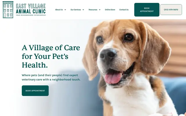 Homepage of East Village Animal Clinic – cat vet in New York, NY