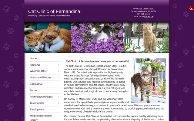 Homepage of Cat Clinic of Fernandina – cat vet in Fernandina Beach, FL