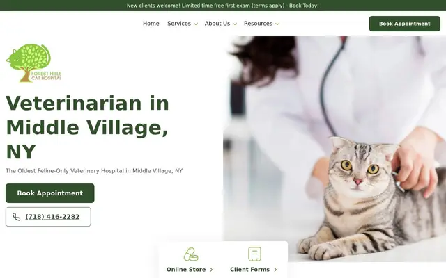Homepage of Forest Hills Cat Hospital – cat vet in Middle Village, NY