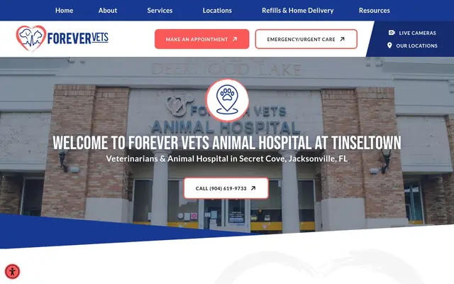Homepage of Forever Vets Animal Hospital at Tinseltown – cat vet in Jacksonville, FL