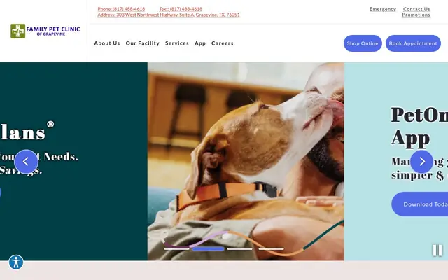 Homepage of Family Pet Clinic of Grapevine – cat vet in Grapevine, TX