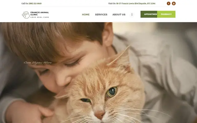 Homepage of Francis Animal Clinic- Queens – cat vet in Bayside, NY