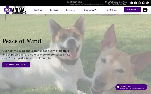 Homepage of Fort Worth Animal Emergency Hospital – cat vet in Fort Worth, TX
