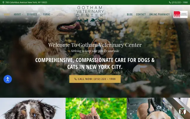 Homepage of Gotham Veterinary Center – cat vet in New York, NY
