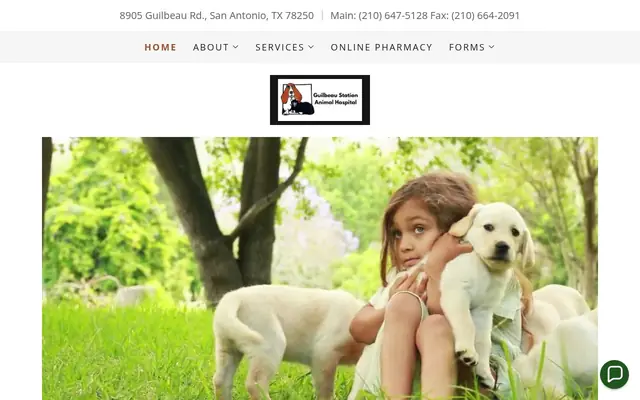 Homepage of Guilbeau Station Animal Hospital – cat vet in San Antonio, TX