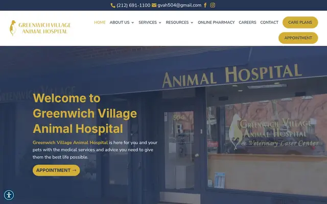 Homepage of Greenwich Village Animal Hospital – cat vet in New York, NY