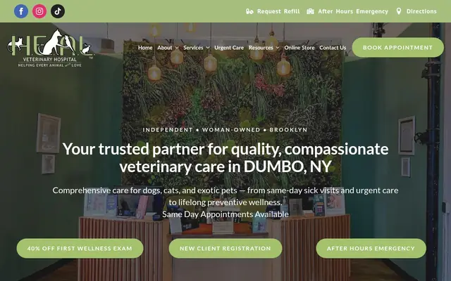 Homepage of HEAL Veterinary Hospital – cat vet in Brooklyn, NY