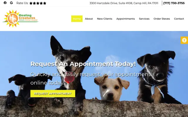 Homepage of Healing Creatures Animal Hospital – cat vet in Camp Hill, PA