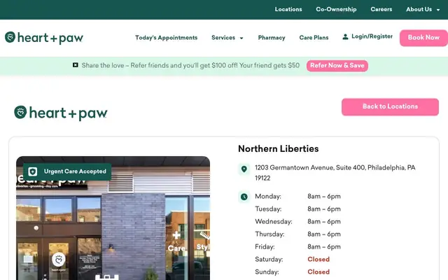 Homepage of Heart + Paw - Northern Liberties – cat vet in Philadelphia, PA
