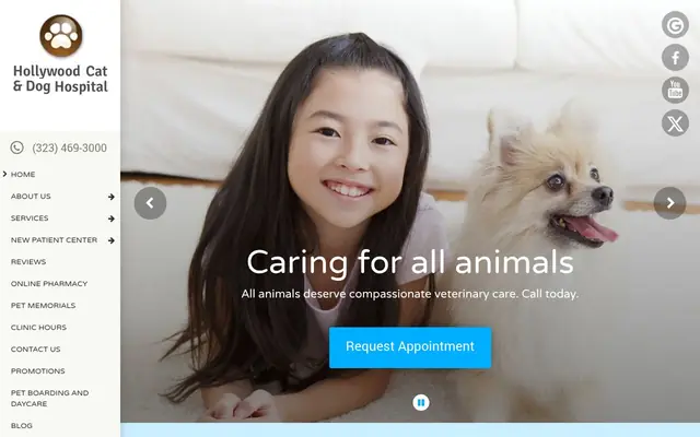 Homepage of Hollywood Cat And Dog Hospital – cat vet in West Hollywood, CA