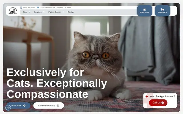 Homepage of The Cat Hospital – cat vet in Campbell, CA