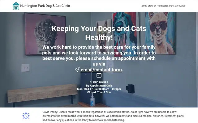 Homepage of Huntington Park Dog & Cat Clinic – cat vet in Huntington Park, CA