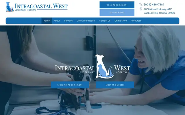 Homepage of Intracoastal West Veterinary Hospital – cat vet in Jacksonville, FL