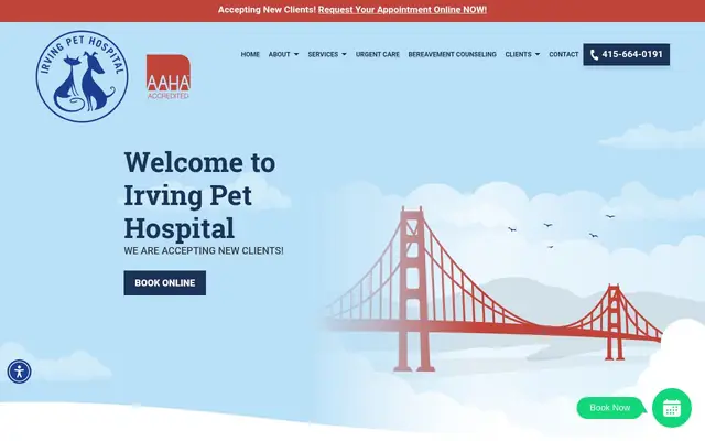 Homepage of Irving Pet Hospital – cat vet in San Francisco, CA
