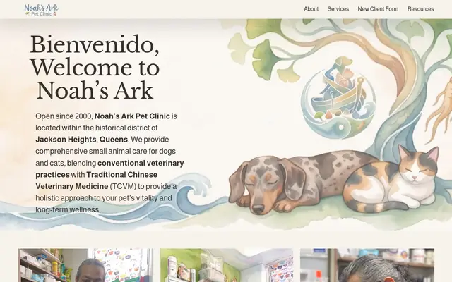 Homepage of Noah's Ark Pet Clinic – cat vet in Jackson Heights, NY