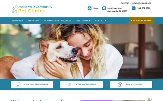 Homepage of Jacksonville Community Pet Clinic - West – cat vet in Jacksonville, FL