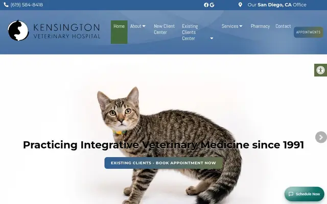Homepage of Kensington Veterinary Hospital – cat vet in San Diego, CA