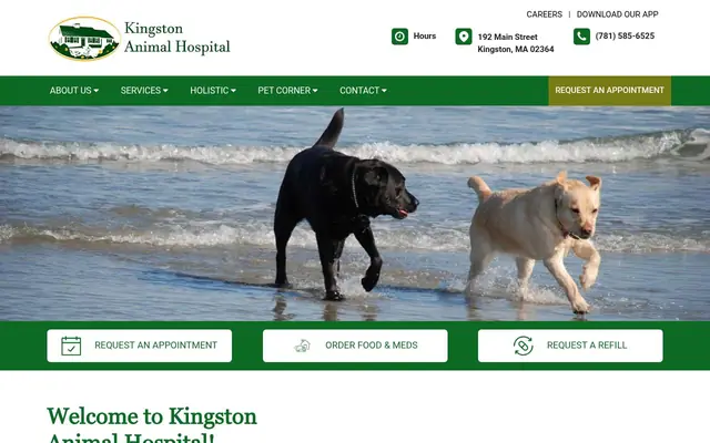 Homepage of Kingston Animal Hospital – cat vet in Kingston, MA