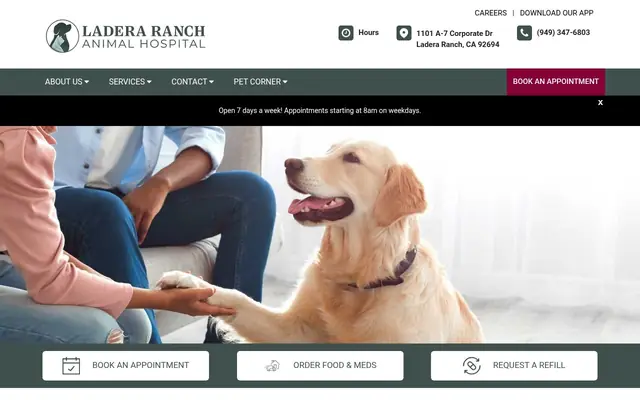 Homepage of Ladera Ranch Animal Hospital – cat vet in Ladera Ranch, CA