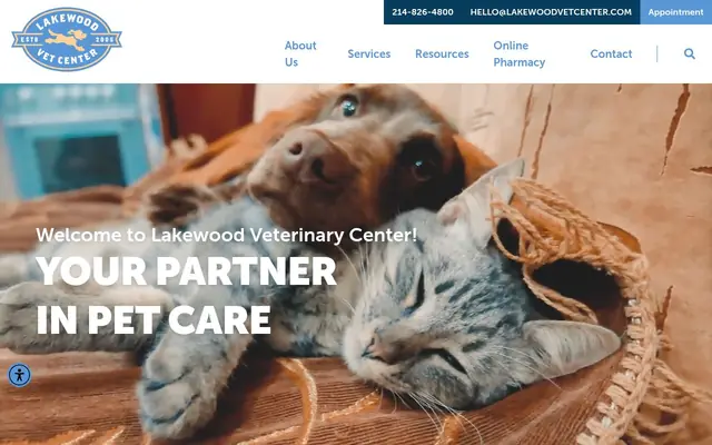 Homepage of Lakewood Veterinary Center – cat vet in Dallas, TX